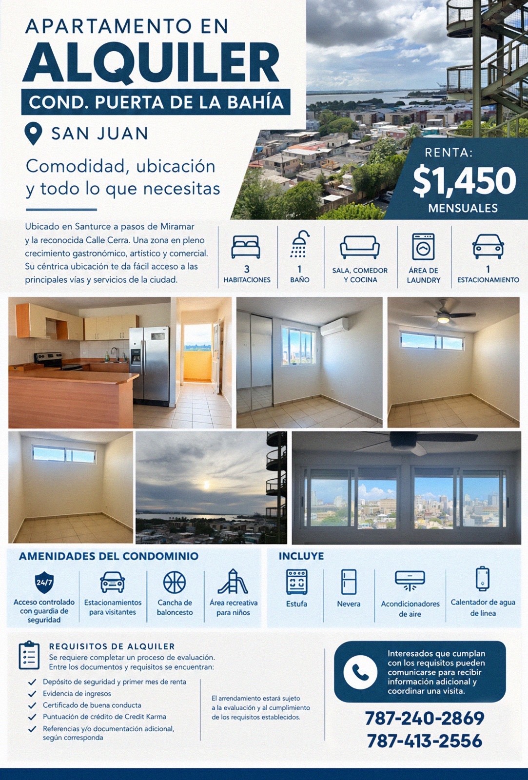Puerta de la Bahía Apt, Santurce Rental